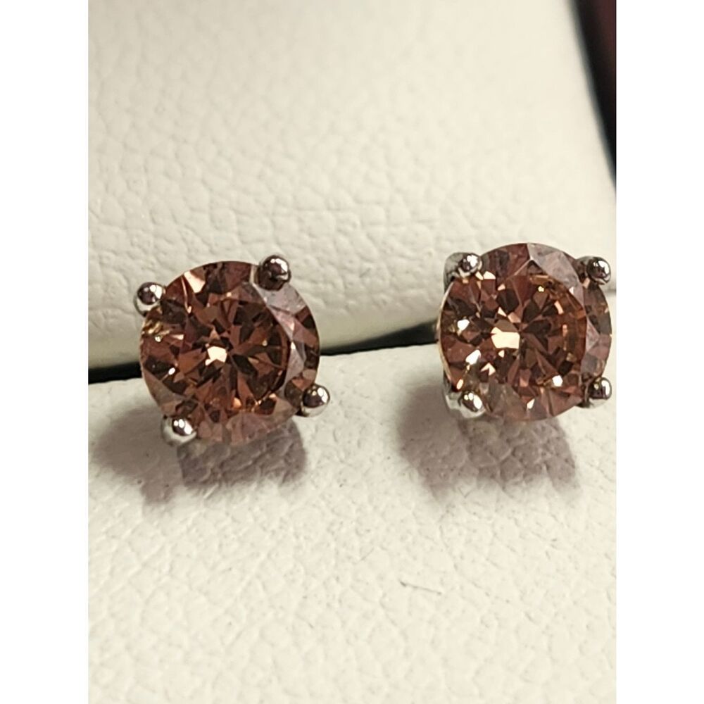 Sterling Silver Orange CZ Earrings